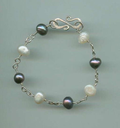 pearls and silver chain