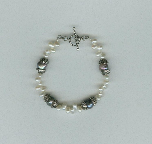 top drilled pearls and silver