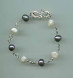 pearls and silver chain