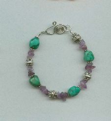 turquoise, amethyst, and bali silver