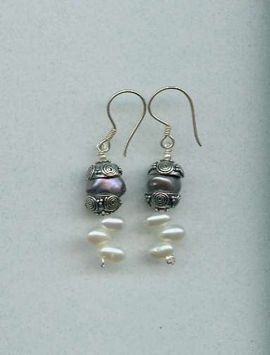 silver and top drilled pearls