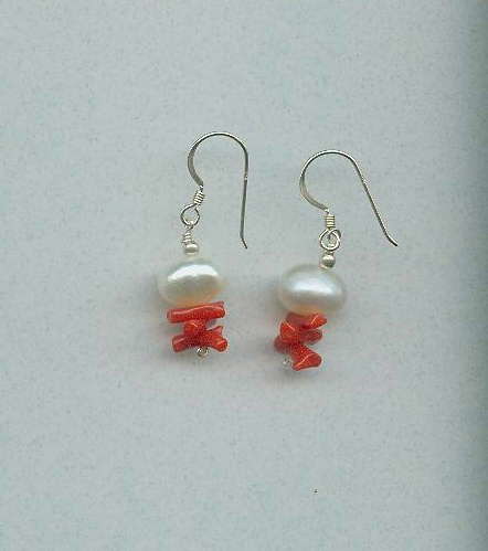 italian coral and white pearls