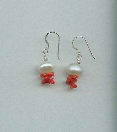 italian coral and white pearls