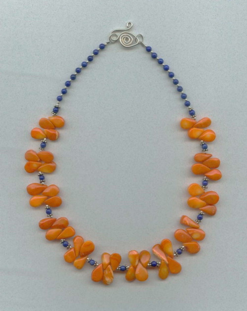 orange coral and lapis
