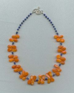 orange coral and lapis