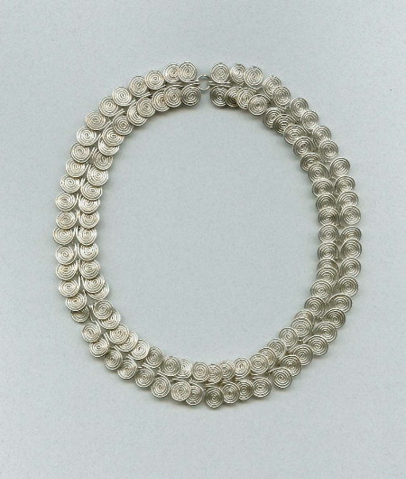 silver coiled necklace